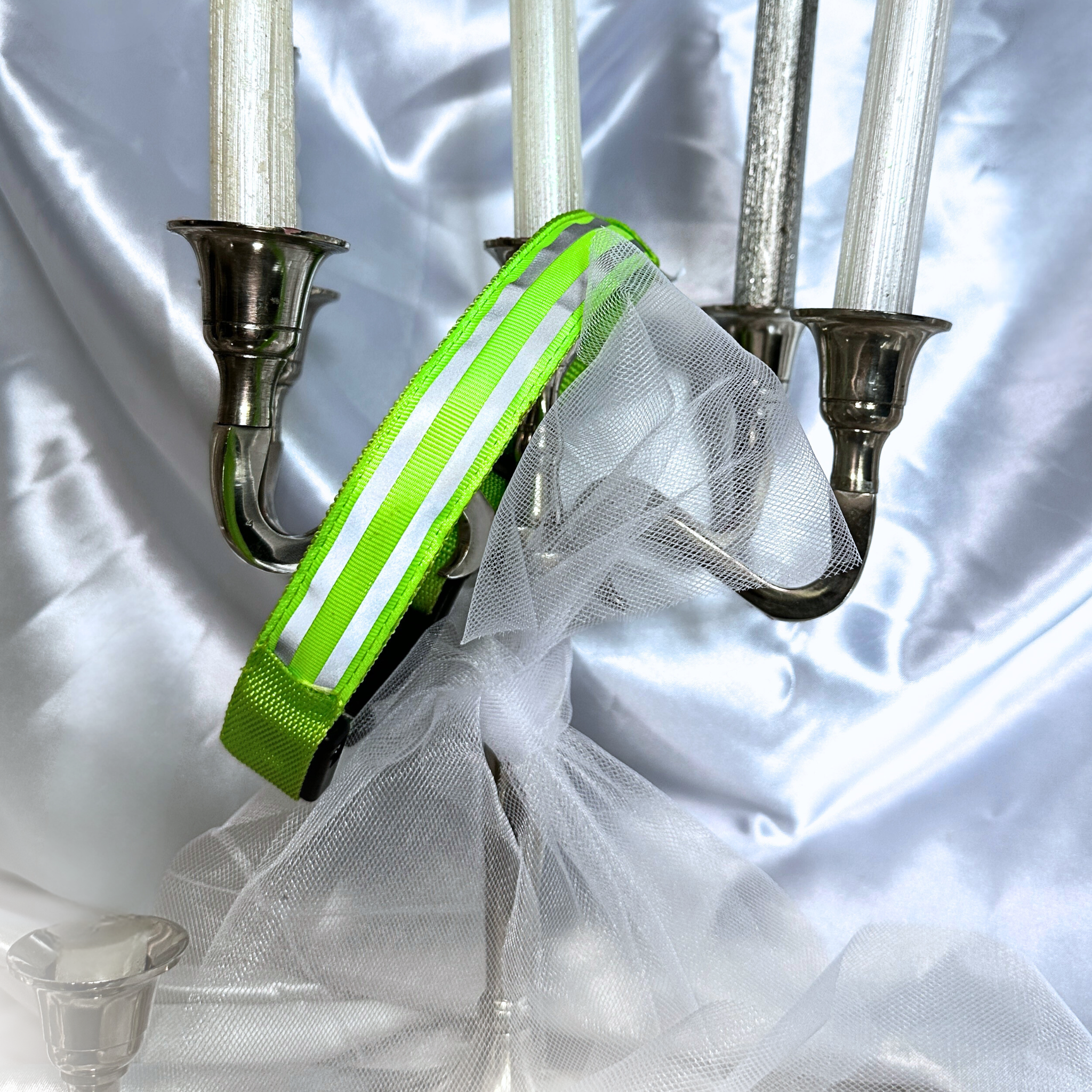 🎄 Duo Vert : Collier lumineux vert & Bandana Père Noël