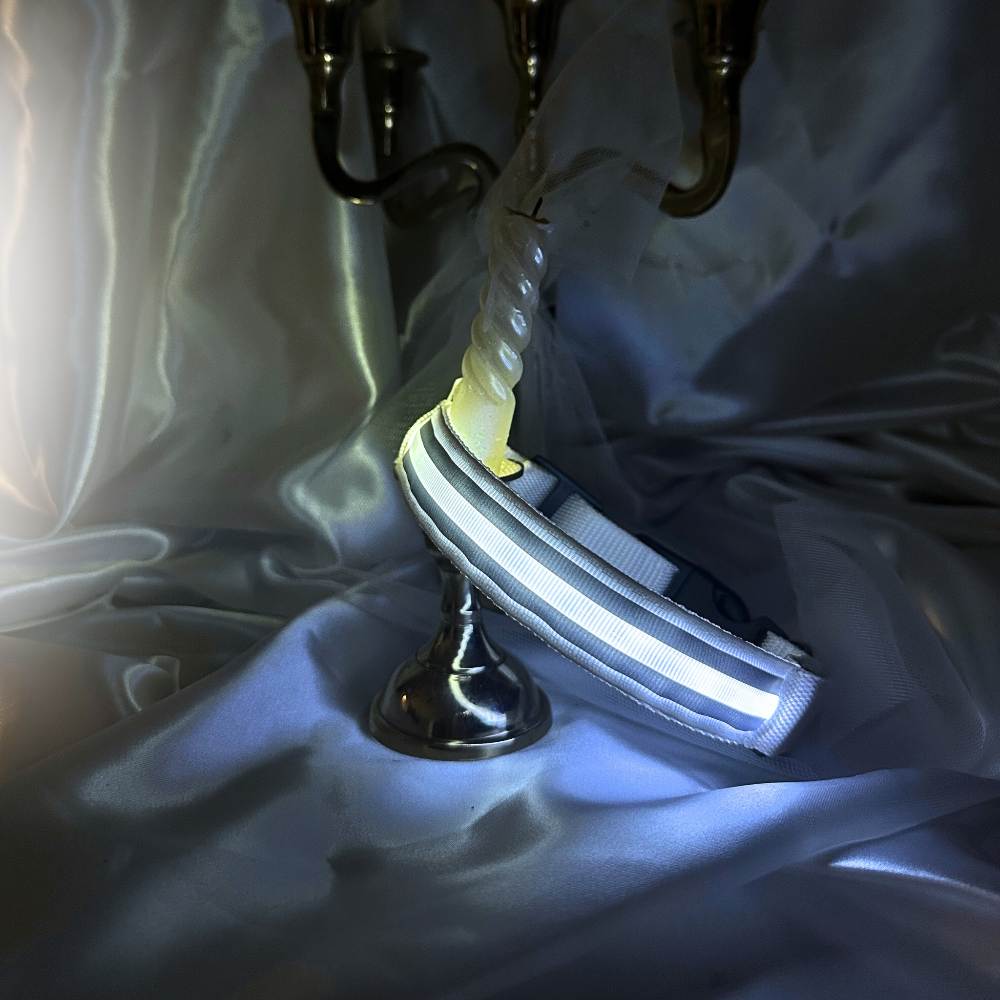 ❄️ Collier LED + bandana – Pack complet Blanc